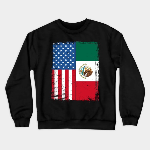 USA Flag Mexican Roots Mexico Mexican Crewneck Sweatshirt by IngeniousMerch